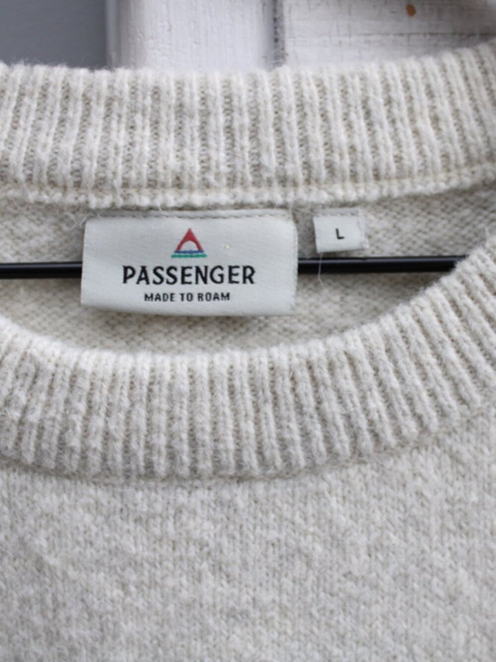 Passenger Women's Cove Recycled Knitted Jumper Sweater in Off White Size Large - Picture 3 of 6